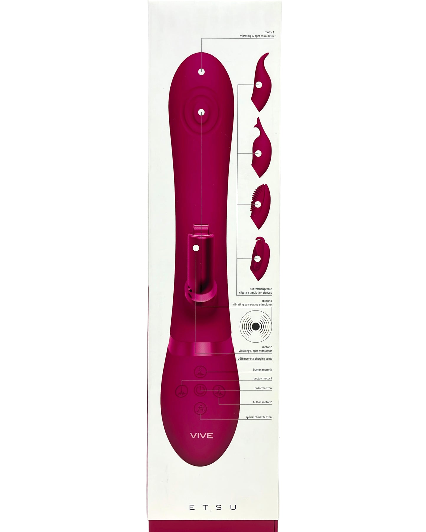 Etsu - Vibrador de conejo con estimulador de clítoris y punto G